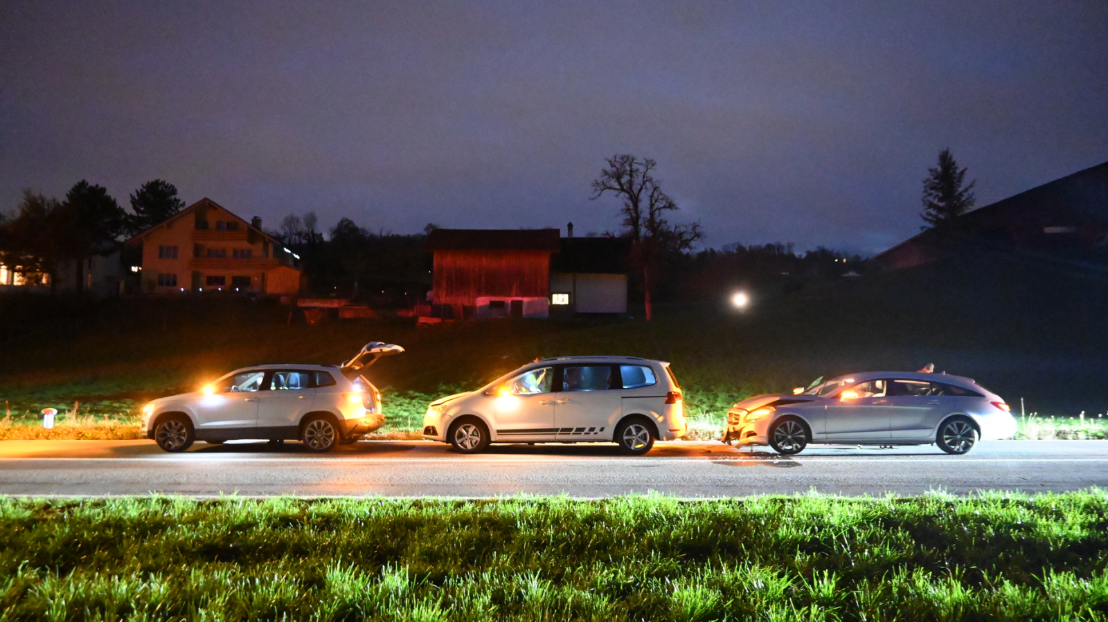 Auffahrkollision mit drei Fahrzeugen in Bendern, © Landespolizei Liechtenstein