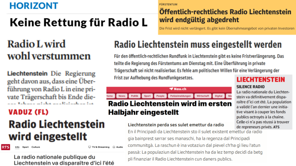Internationales Echo zum Sendeschluss, © Zusammenstellung: Radio Liechtenstein