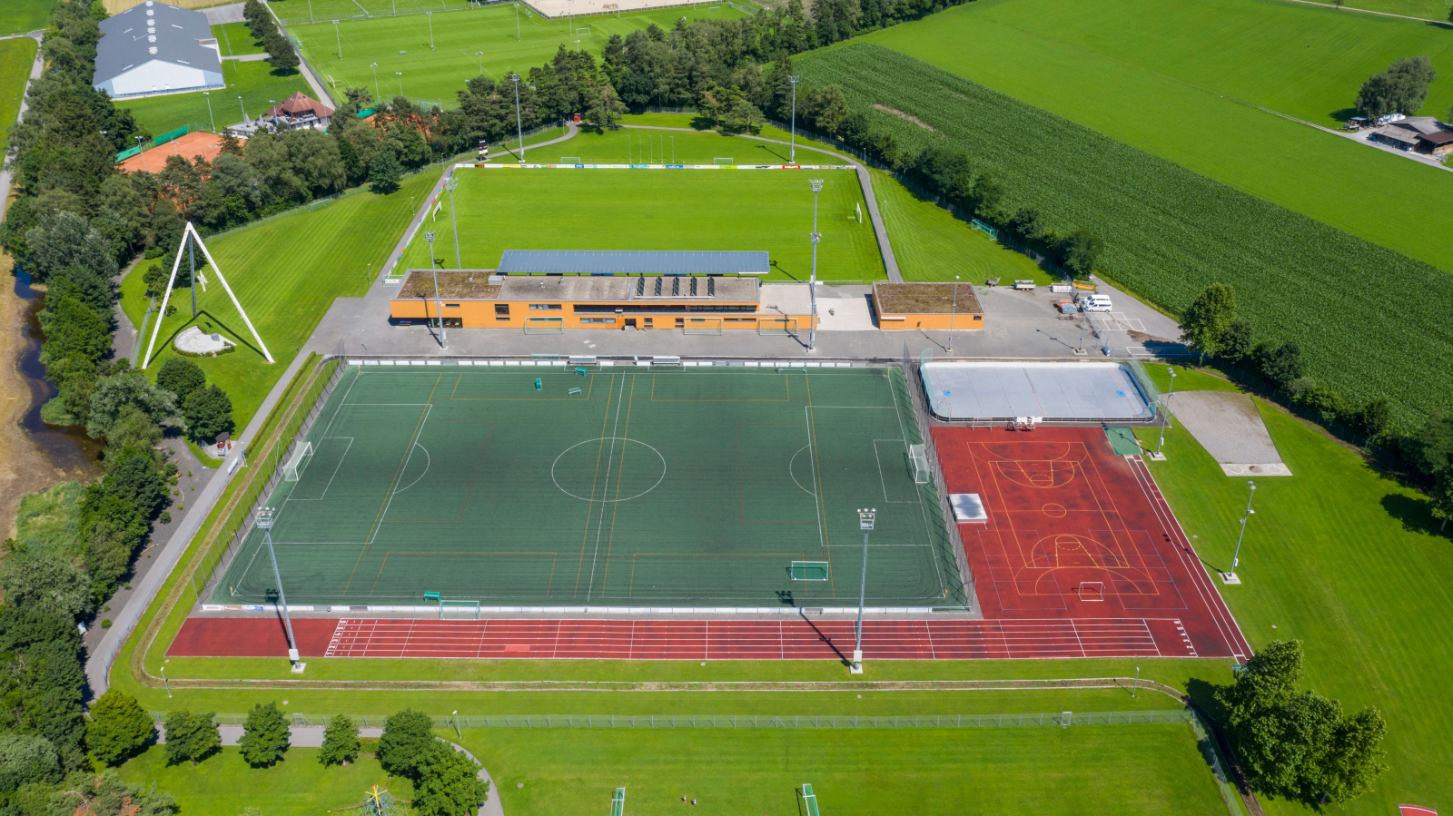 Fussballplätze des Sportparks Eschen-Mauen können entwässert werden, © Gemeinde Mauren
