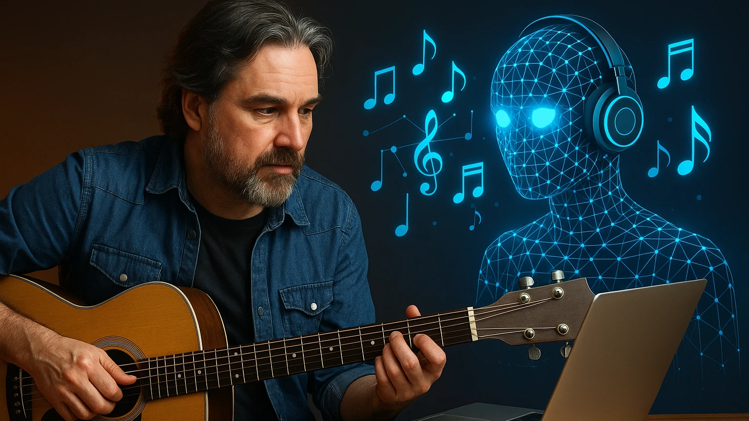 Yapay Zeka Müzisyenlerin Geleceğini Tehdit Ediyor mu?, © Görsel yapay zeka ile oluşturulmuştur Yapay Zeka Müzisyenlerin Geleceğini Tehdit Ediyor mu?, © Görsel yapay zeka ile oluşturulmuştur