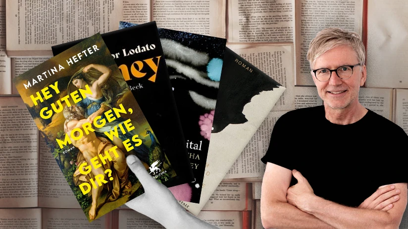© 'Hey, guten Morgen, wie geht es dir?' (Klett-Cotta), 'Honey' (C.H. Beck) 'Umlaufbahnen' (dtv), 'Im Land der Wölfe' (Frankfurter Verlagsanstalt) | Collage: egoFM © 'Hey, guten Morgen, wie geht es dir?' (Klett-Cotta), 'Honey' (C.H. Beck) 'Umlaufbahnen' (dtv), 'Im Land der Wölfe' (Frankfurter Verlagsanstalt) | Collage: egoFM