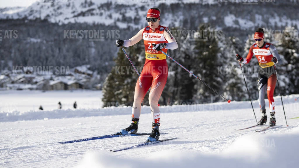 Nadine Fähndrich in Cogne auf dem Podest, © Keystone Nadine Fähndrich in Cogne auf dem Podest, © Keystone