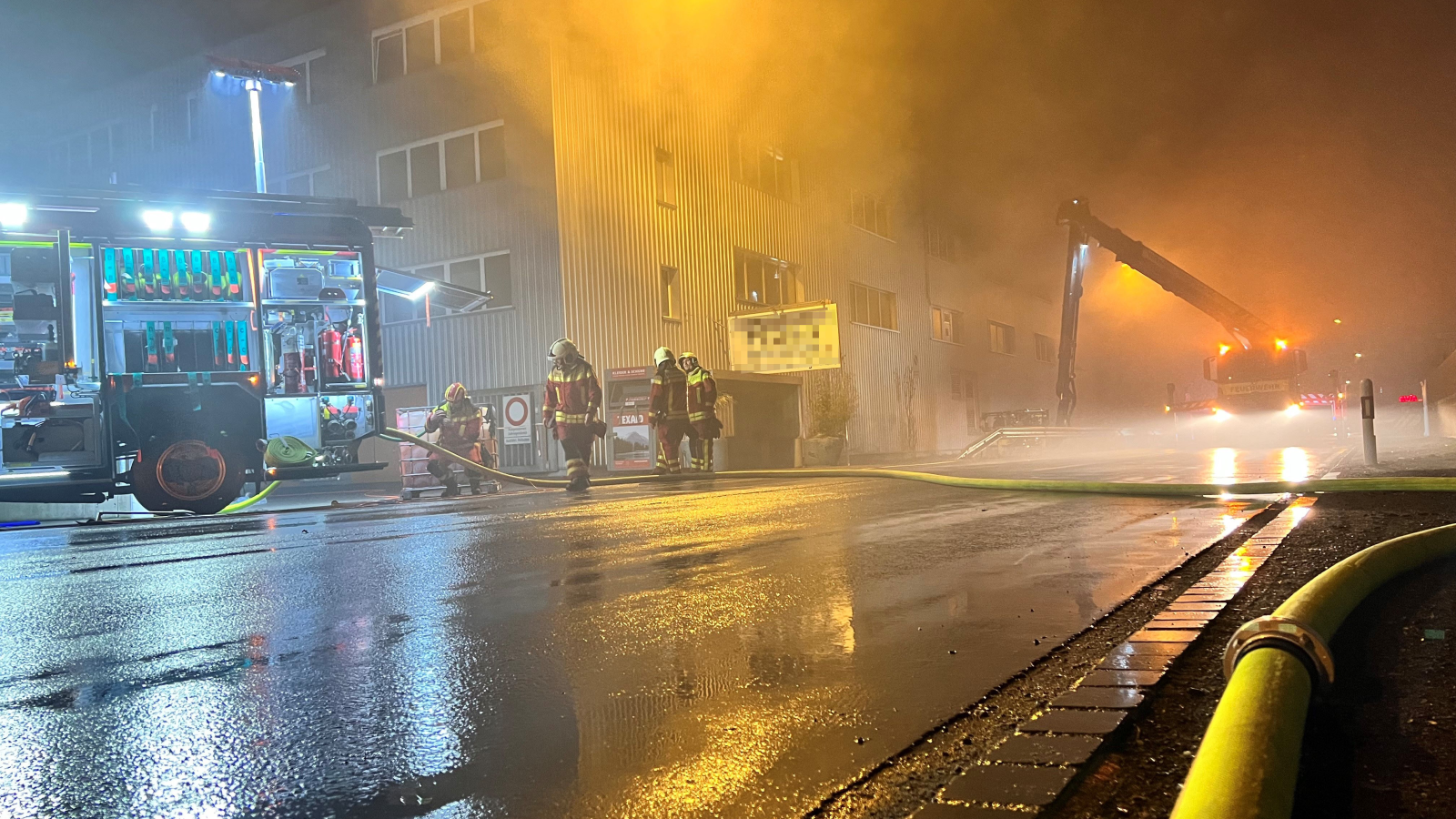 Brand in Recyclingbetrieb in Buchs, © Kantonspolizei St. Gallen