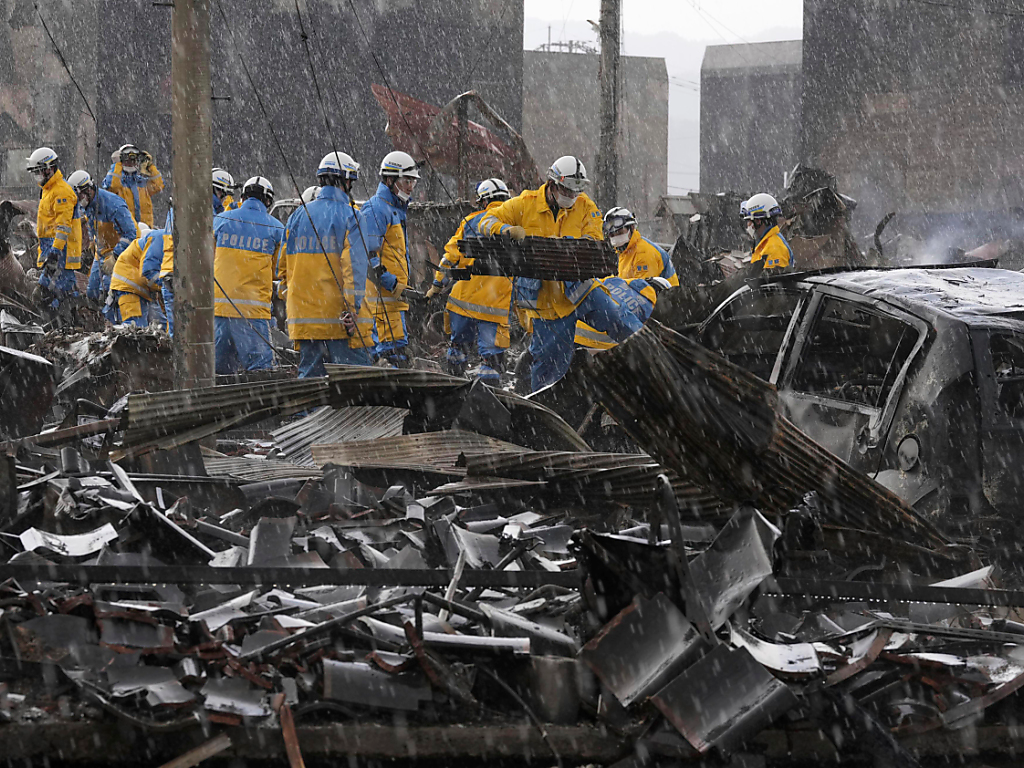 Über 90 Jahre alte Frau nach Beben in Japan gerettet
, © Uncredited/Kyodo News/AP/dpa 