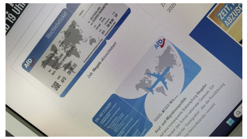 AfD'nin "Sınır Dışı Biletleri" Seçim Kampanyası Tepkilere Yol Açtı, ©  www.swr.de (screen Schot)