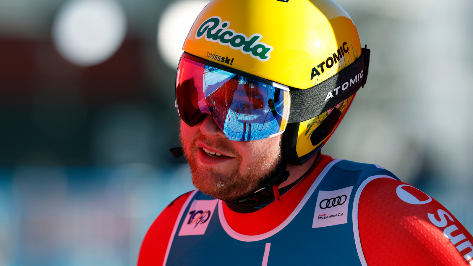 Niels Hintermann feiert seinen dritten Weltcupsieg, © Keystone