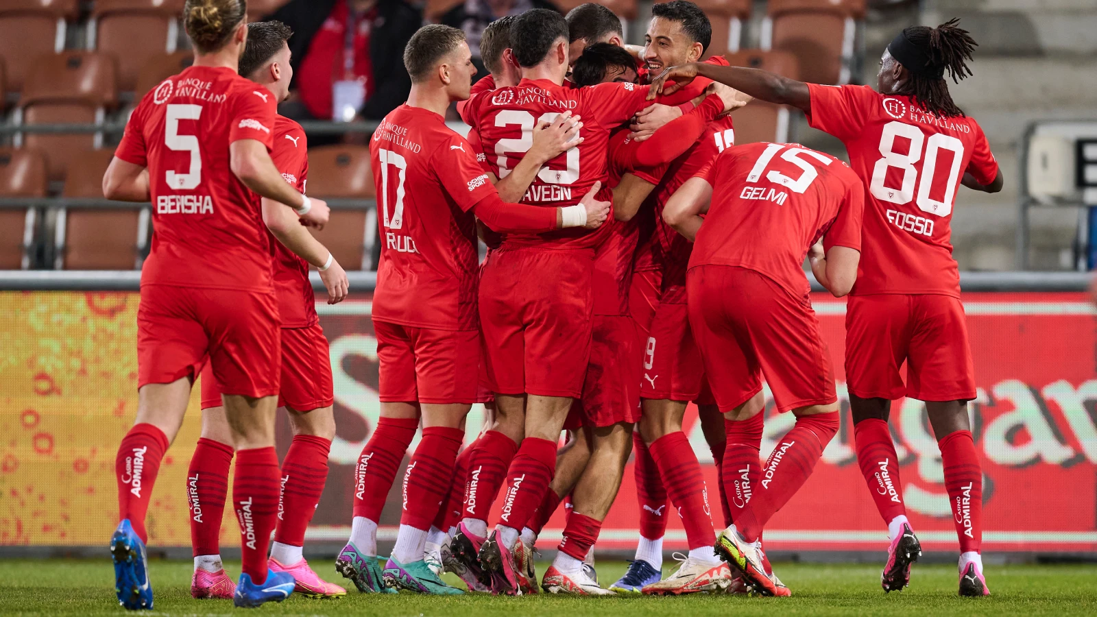 Der FC Vaduz feiert den zweiten Sieg in Folge, © M. Zanghellini Der FC Vaduz feiert den zweiten Sieg in Folge, © M. Zanghellini