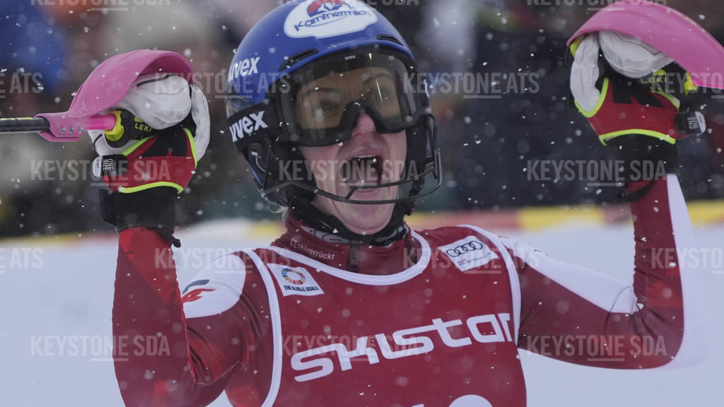 Oesterreichischer Doppelsieg im Slalom von Are, © Keystone