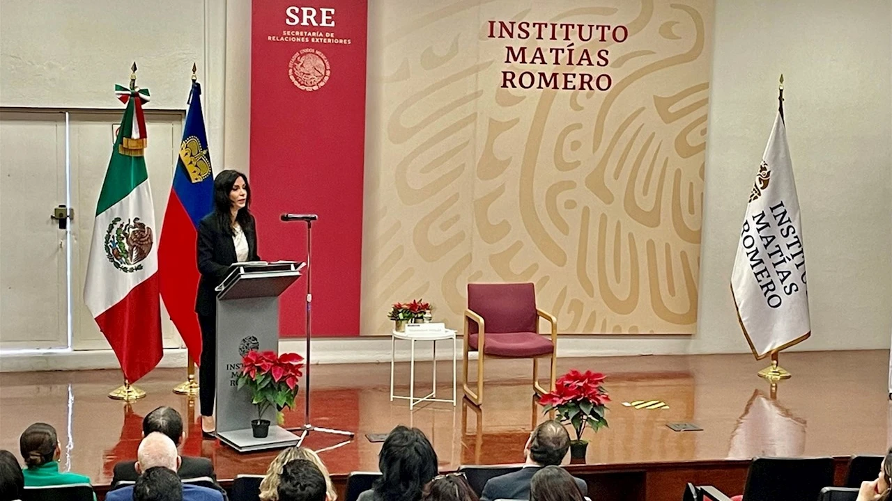 Aussenministerin Dominique Hasler während ihrer Rede an der renommierten Diplomatischen Akademie Mexikos., © IKR Aussenministerin Dominique Hasler während ihrer Rede an der renommierten Diplomatischen Akademie Mexikos., © IKR