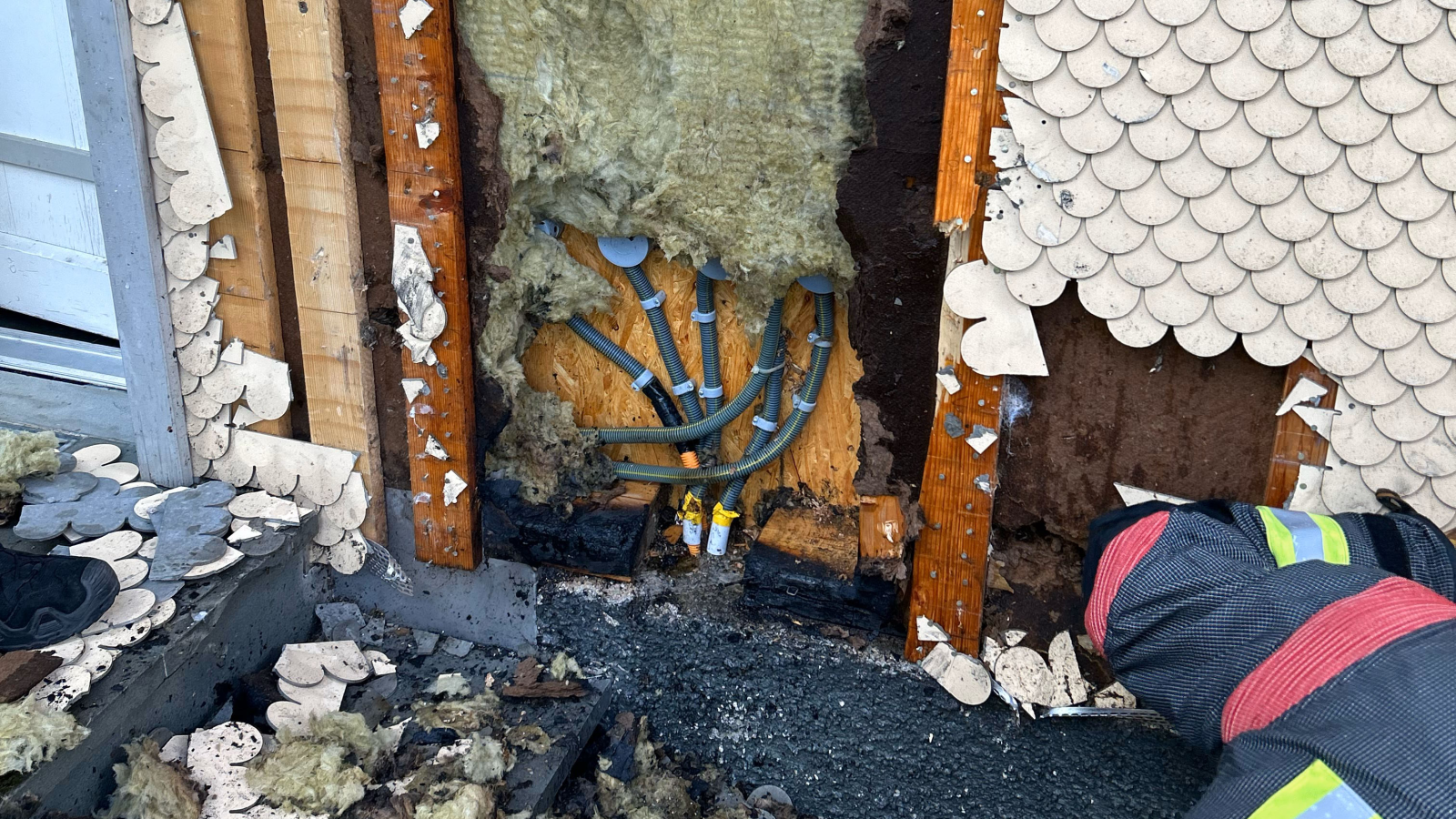 Mottbrand in Fassade in Altstätten, © Kantonspolizei St. Gallen