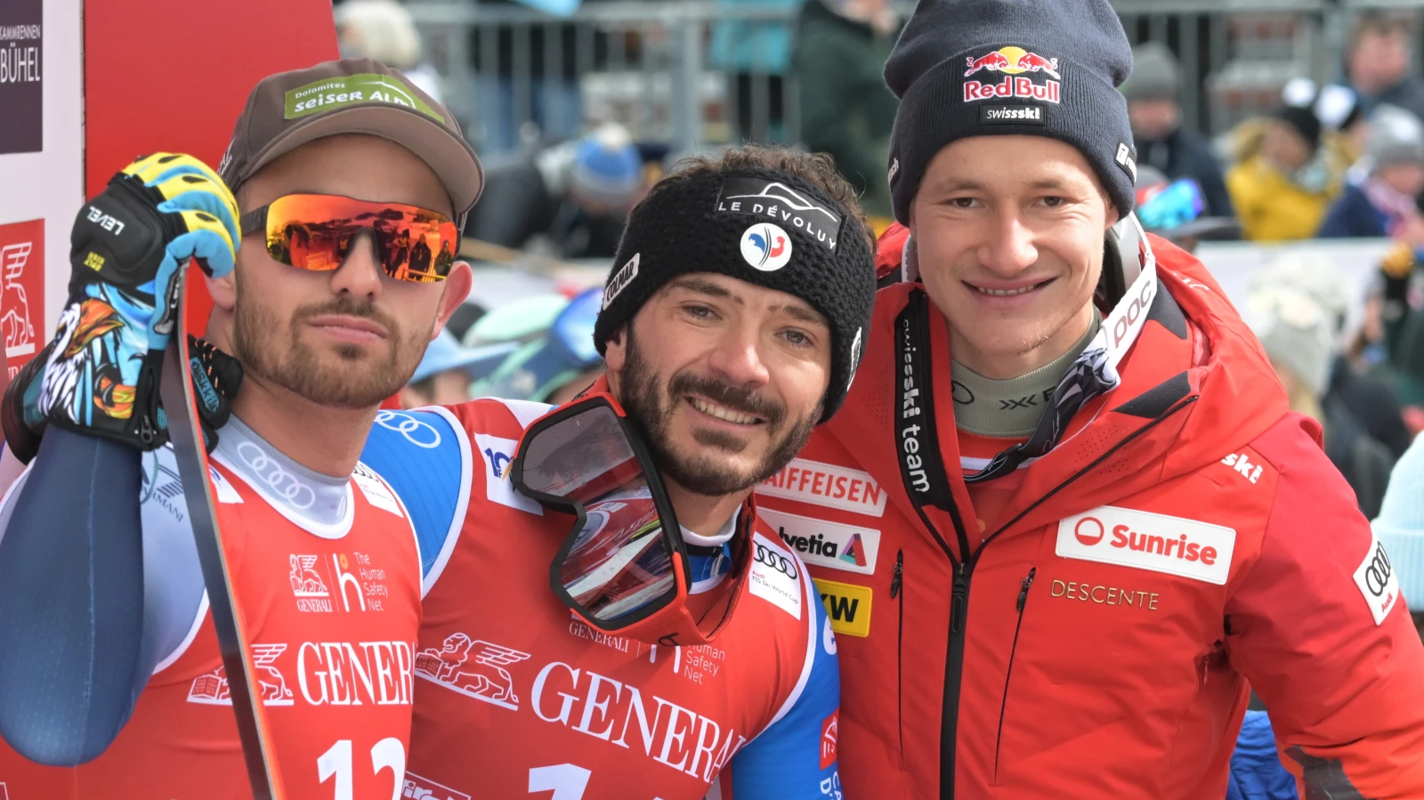 Sarrazin Sieger auf der Kitzbühler Streif, © Bild: Keystone Sarrazin Sieger auf der Kitzbühler Streif, © Bild: Keystone