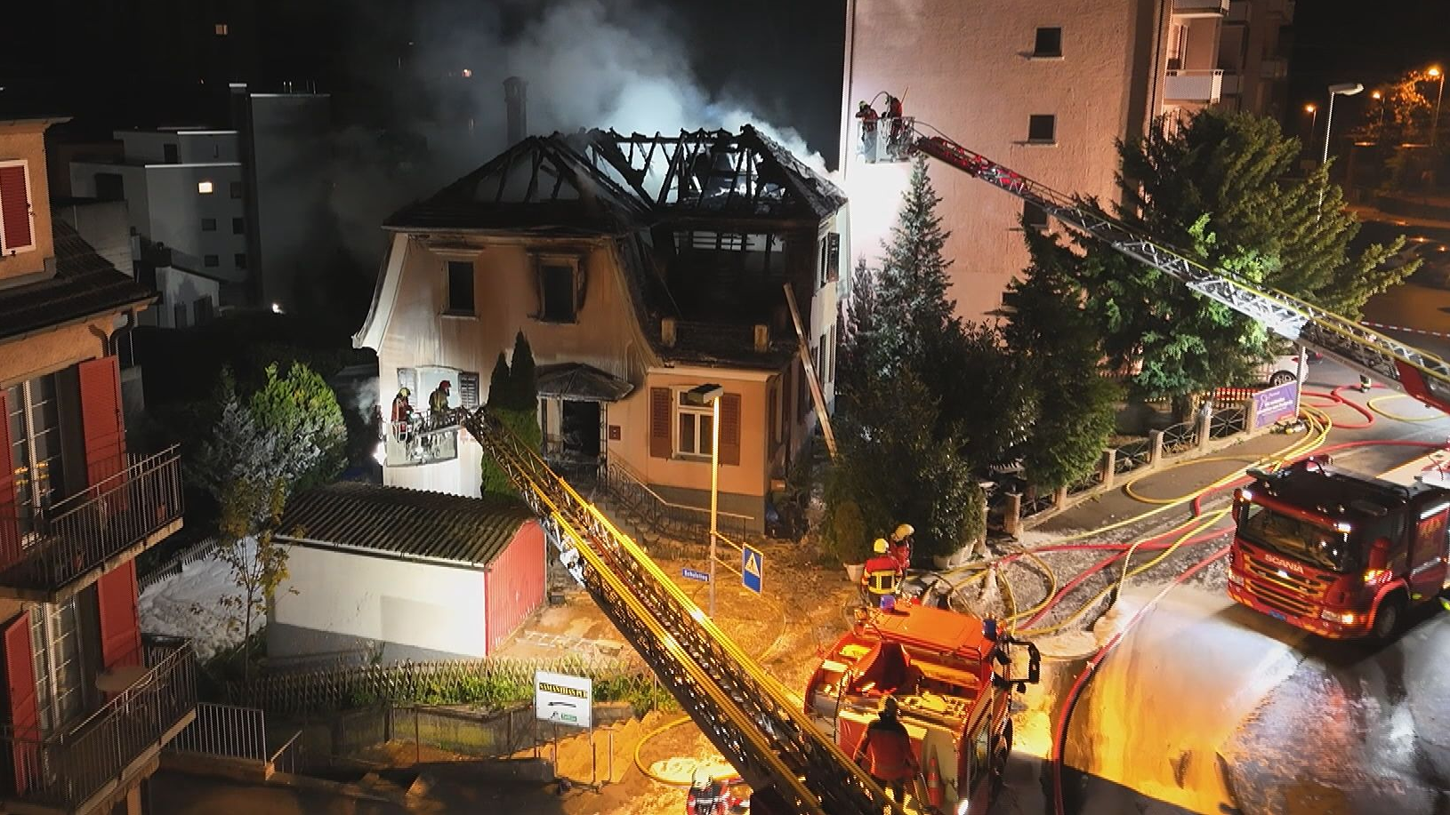 © Brand in Neuhausen im November 2024. Bild: BRK News