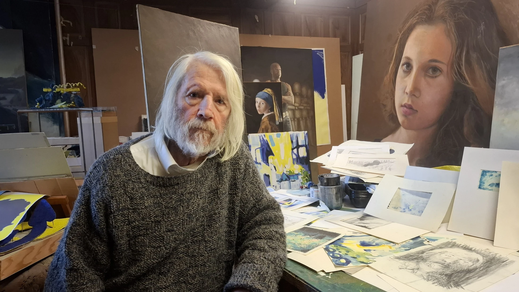 Erwin Gloor in seinem Atelier, © Radio Munot Erwin Gloor in seinem Atelier, © Radio Munot