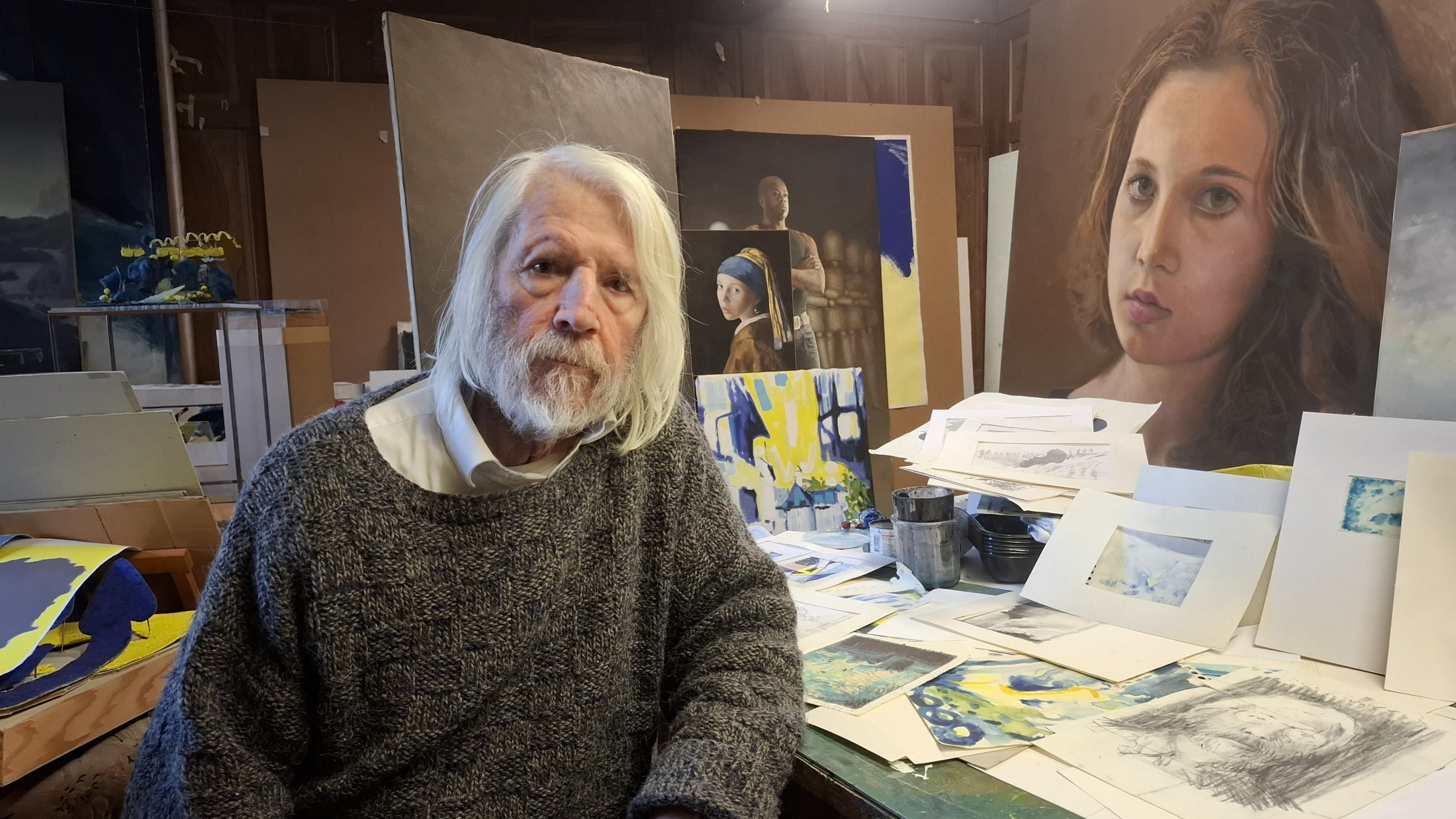 Erwin Gloor in seinem Atelier, © Radio Munot