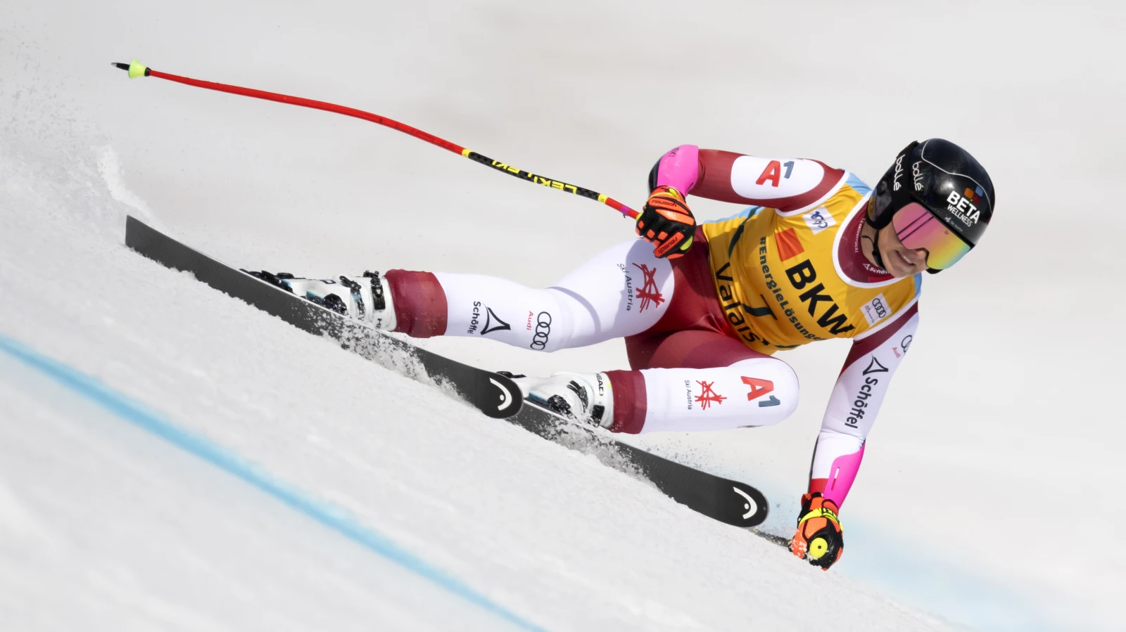 Stephanie Venier Siegerin in Crans-Montana, © Keystone Stephanie Venier Siegerin in Crans-Montana, © Keystone