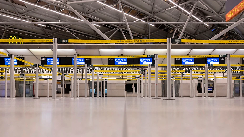 Deutscher Flughafen-Warnstreik hat begonnen, © Keystone/SDA Deutscher Flughafen-Warnstreik hat begonnen, © Keystone/SDA