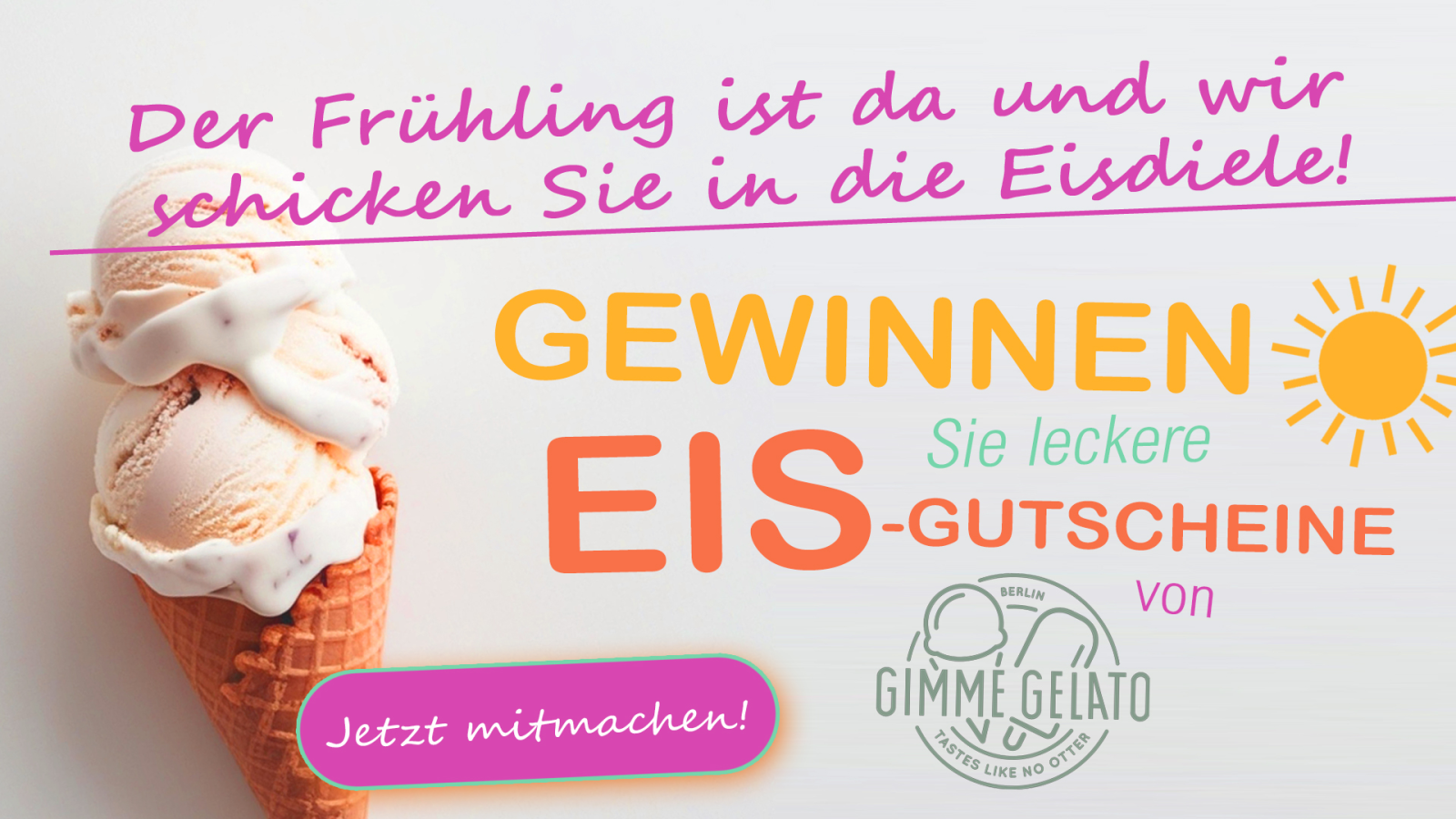Gewinnen Sie leckere Eis-Gutscheine von Gimme Gelato