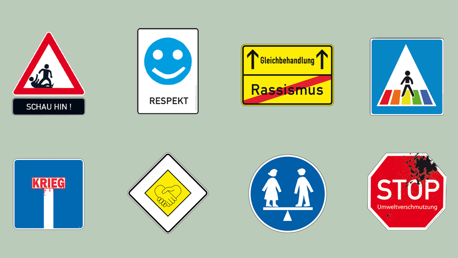 Verkehrsschilder der Gerechtigkeit, © OJA Offene Jugendarbeit Liechtenstein