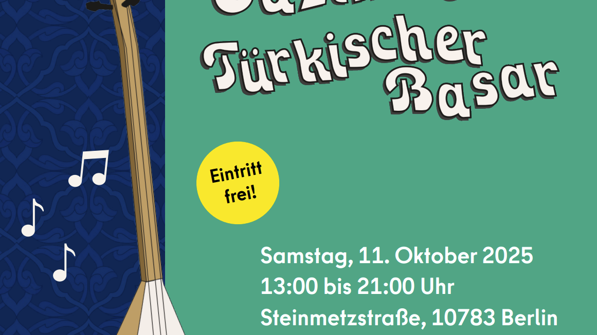Berlin´de 11 Ekim Cumartesi 'Türkischer Bazar ve Gazino' Festivali! Herkes Davetli, © Bezirksamt Tempelhof-Schöneberg