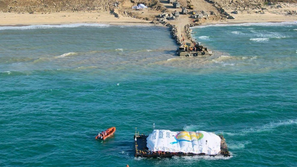 Schiff mit Hilfsgütern für Gaza entladen, © Foto: Uncredited/Israeli Army/AP Schiff mit Hilfsgütern für Gaza entladen, © Foto: Uncredited/Israeli Army/AP