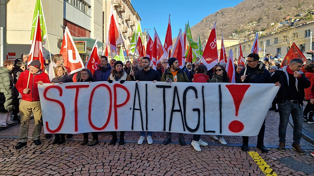 Tausende demonstrieren im Tessin gegen Sparpolitik des Kantons, © Keystone/SDA