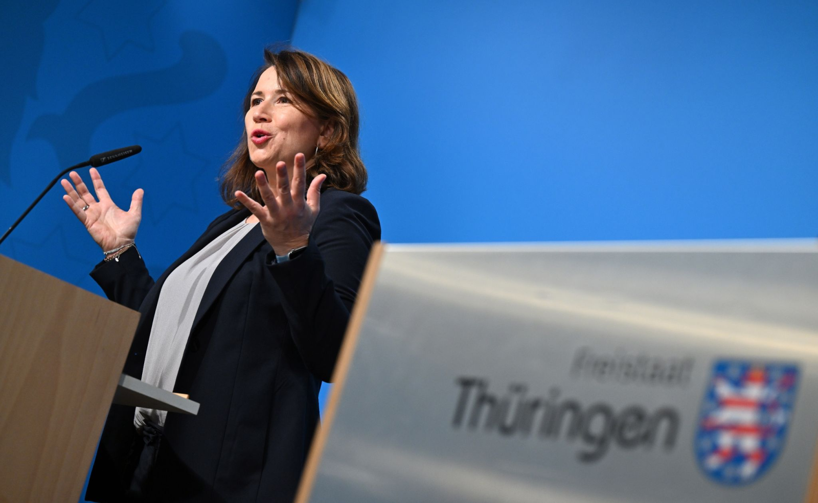 Thüringens Energieministerin Anja Siegesmund während einer Pressekonferenz.