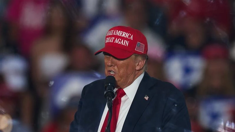 Festnahme nahe Trump-Kundgebung, © Keystone/Allison Dinner Festnahme nahe Trump-Kundgebung, © Keystone/Allison Dinner