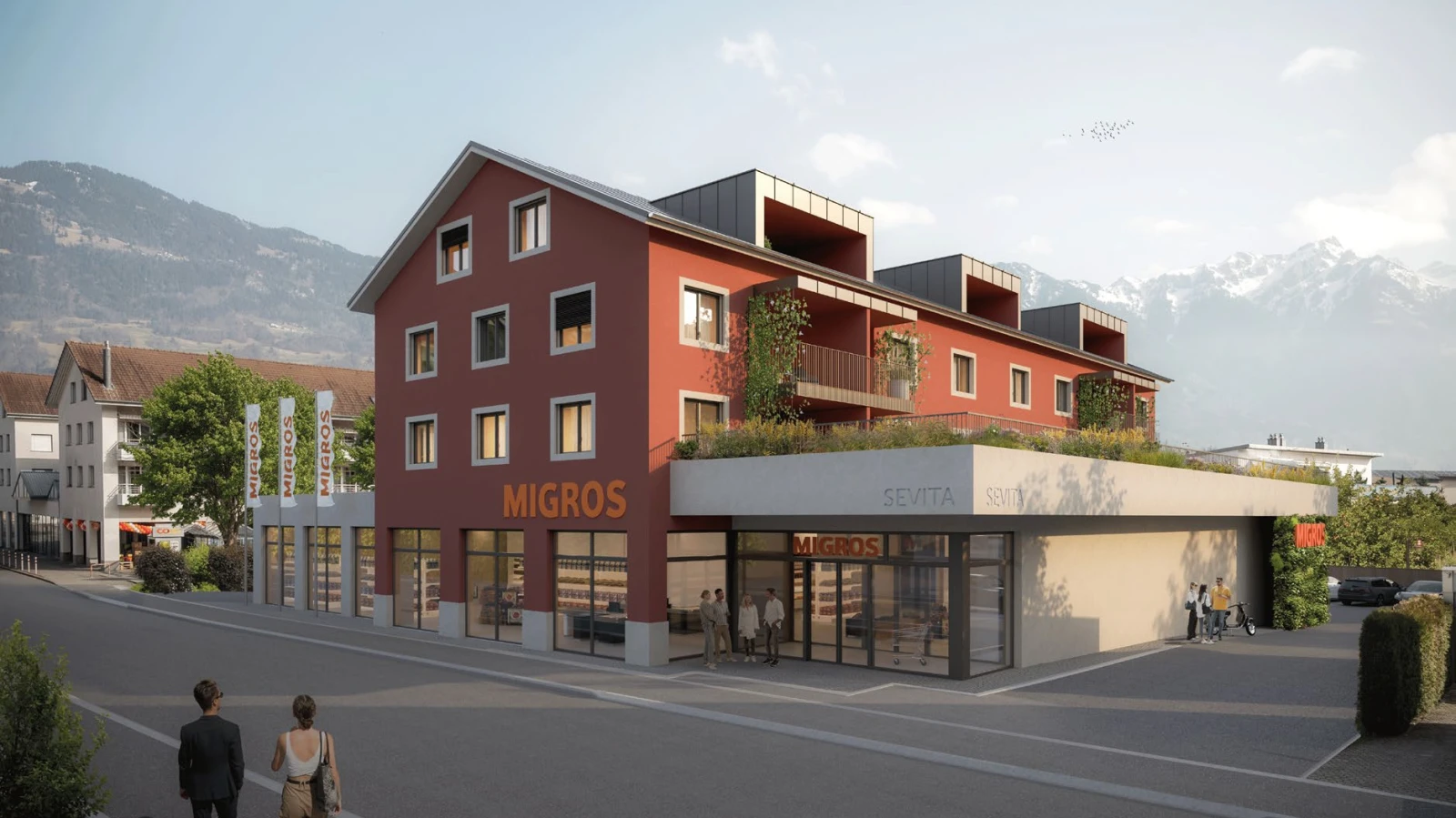 Visualisierung Neubau Migros Sevelen., © ZVG Migros Visualisierung Neubau Migros Sevelen., © ZVG Migros