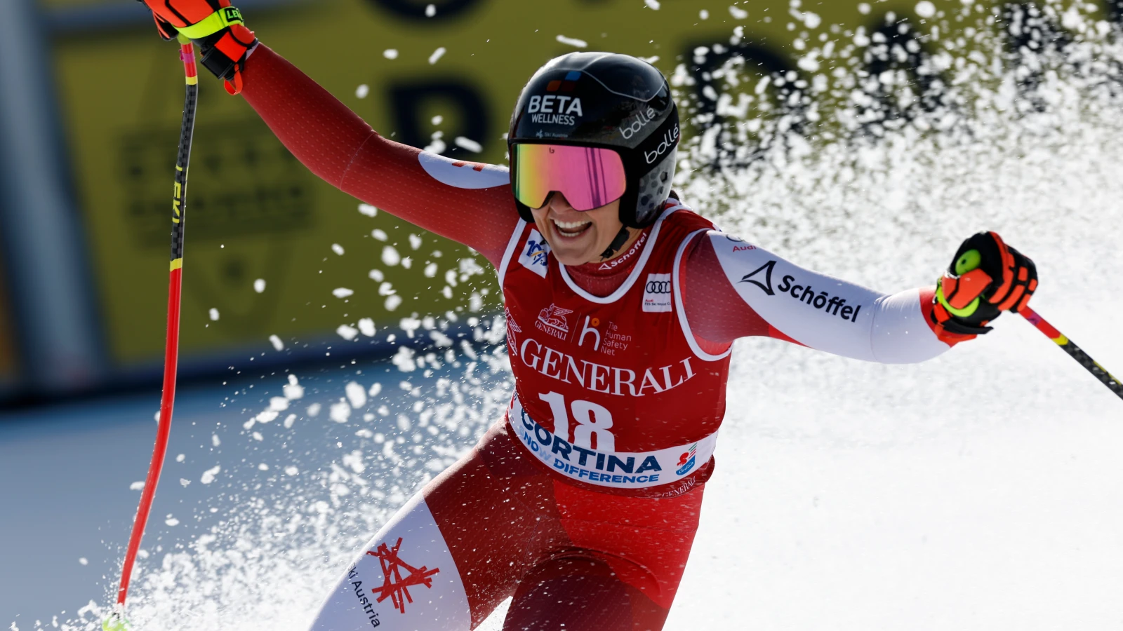 Stephanie Venier siegt in Cortina vor Lara Gut, © Bild: Keystone Stephanie Venier siegt in Cortina vor Lara Gut, © Bild: Keystone