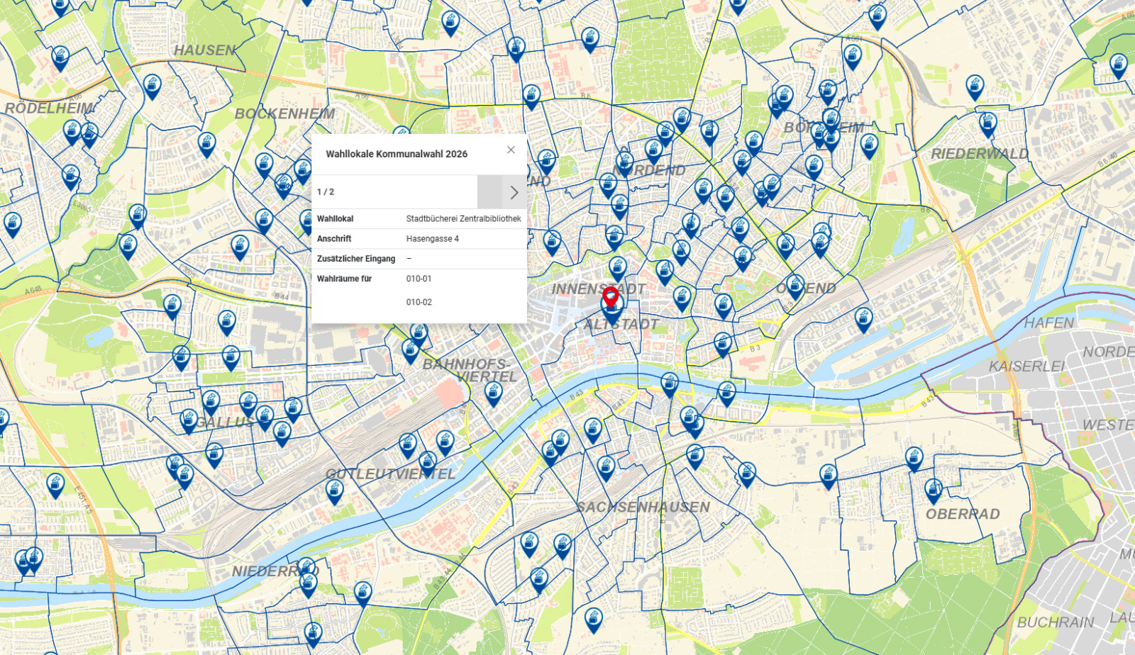 Frankfurt’ta 2026 Yerel Seçimleri İçin Seçim Bölgeleri Haritası Yayınlandı, © Stadt-Frankfurt-am-Main