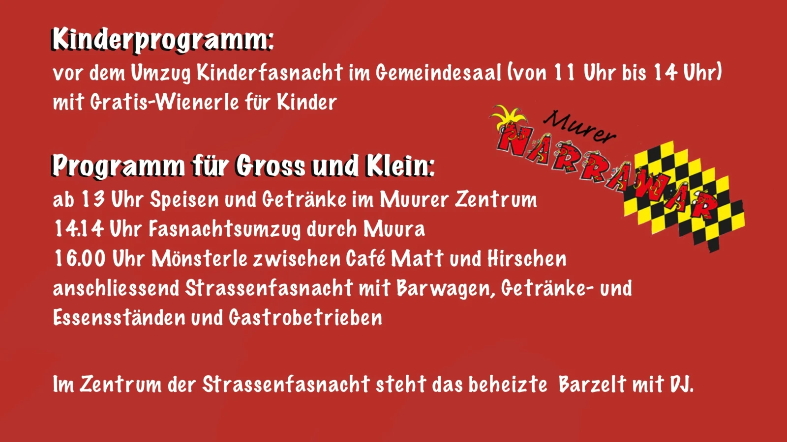 Fasnachtsmentig Mura, © ZVG Fasnachtsmentig Mura, © ZVG