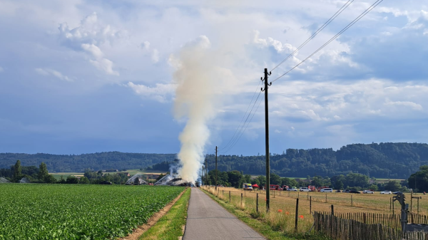 Grossbrand auf Bauernhof in Hemishofen, © radio munot