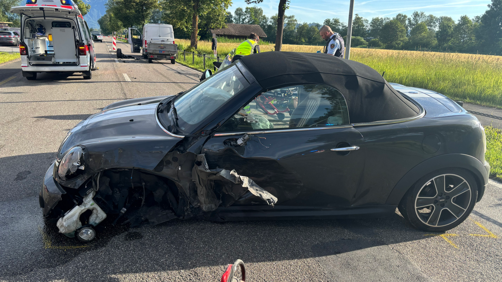 Personenwagen gerät in Schaan auf die Gegenfahrbahn, © Landespolizei