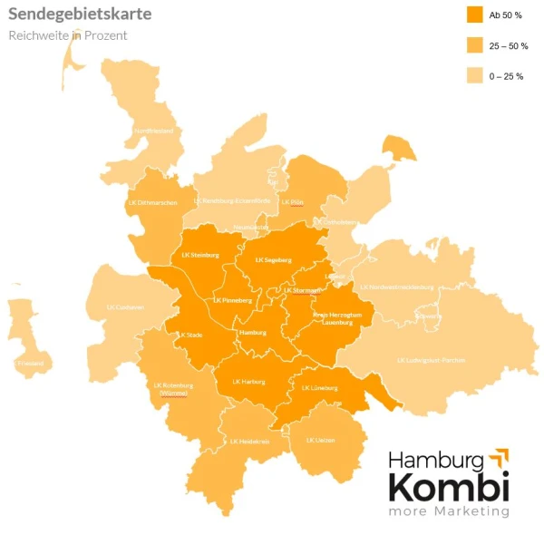 Knapp 60% der Einwohner im Ballungsraum Hamburg hören die Sender der Hamburg-Kombi, © more Marketing Knapp 60% der Einwohner im Ballungsraum Hamburg hören die Sender der Hamburg-Kombi, © more Marketing