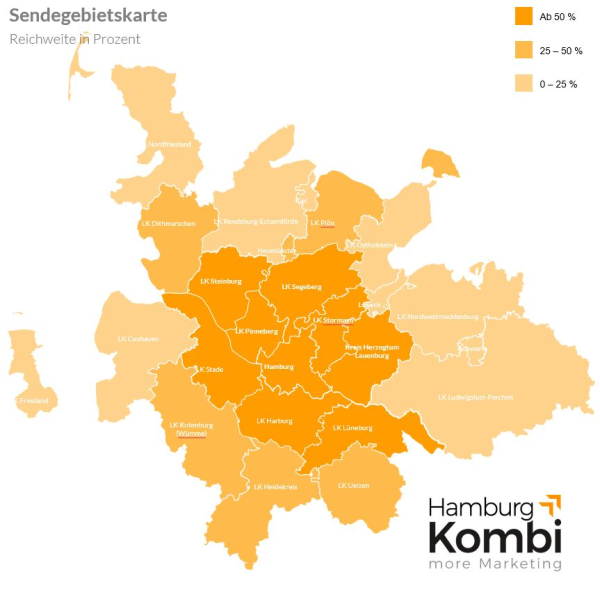 Knapp 60% der Einwohner im Ballungsraum  Hamburg hören die Sender der Hamburg-Kombi, © more Marketing