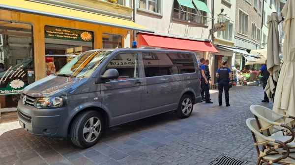 Polizeieinsatz in der Schaffhauser Unterstadt, © Bild: Radio Munot.