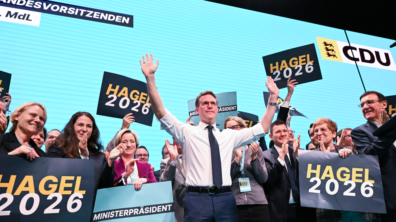 Manuel Hagel yeniden CDU eyalet başkanı seçildi, © Bernd Weißbrod/dpa
