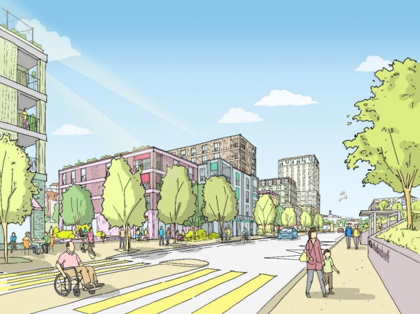 © Künftiges Areal beim Güterbahnhof - Ansicht von der Fulachstrasse. Quelle Stadt SH