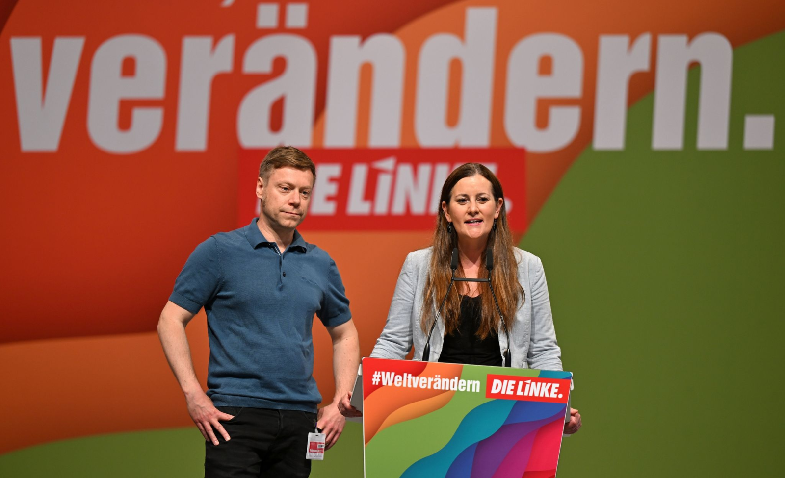 Martin Schirdewan und Janine Wissler, Parteivorsitzende Die Linke.
