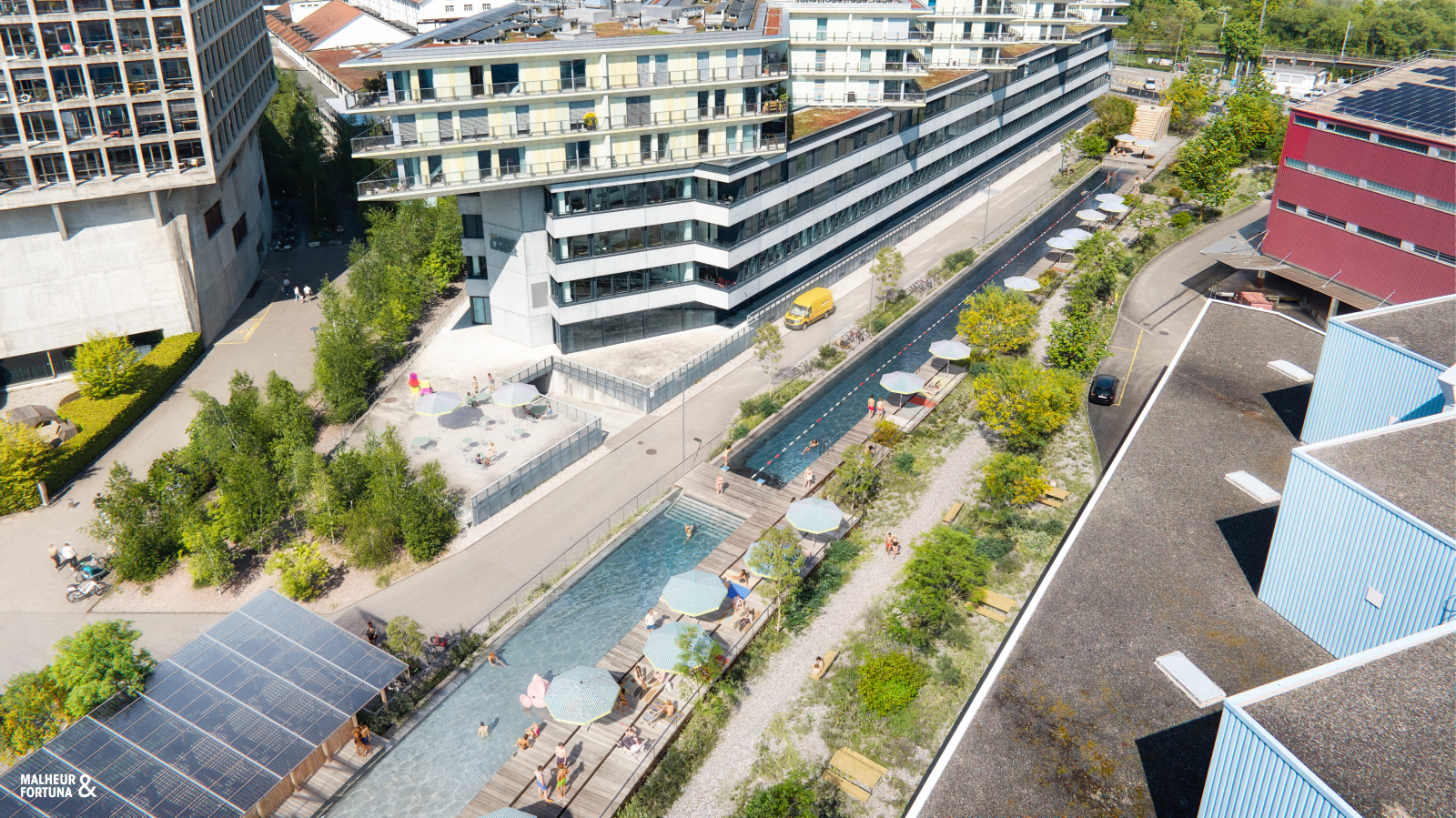 Schwimmverein freut sich über Naturbad-Pläne im Dreispitz, © cms-basel.ch