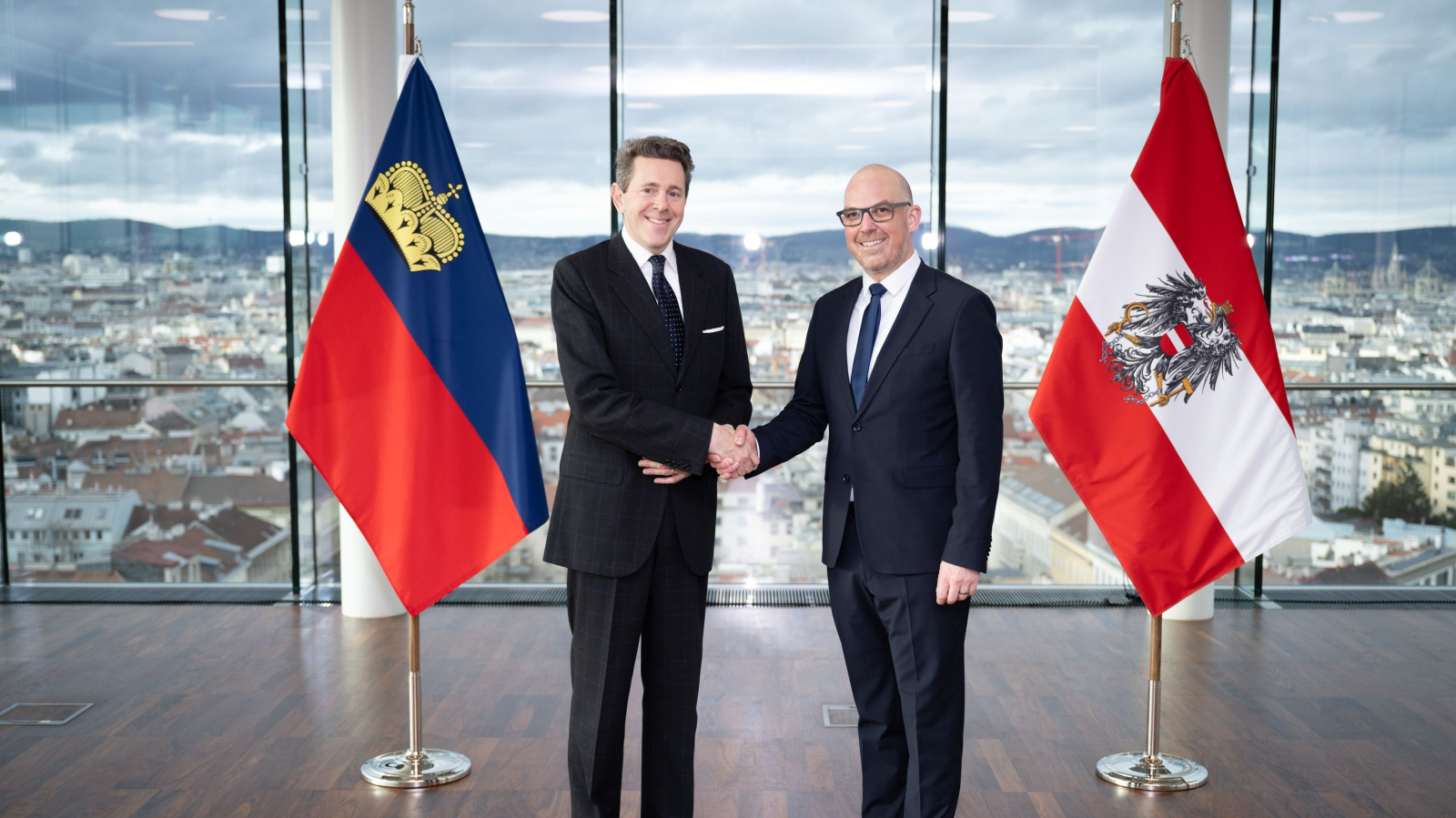 Regierungschef Daniel Risch und Aussenministerin Dominique Hasler zu Besuch in Wien, © Paul Gruber