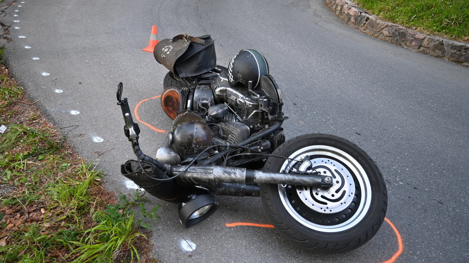Kollision zwischen Motorrad und PW in Triesenberg, © Landespolizei