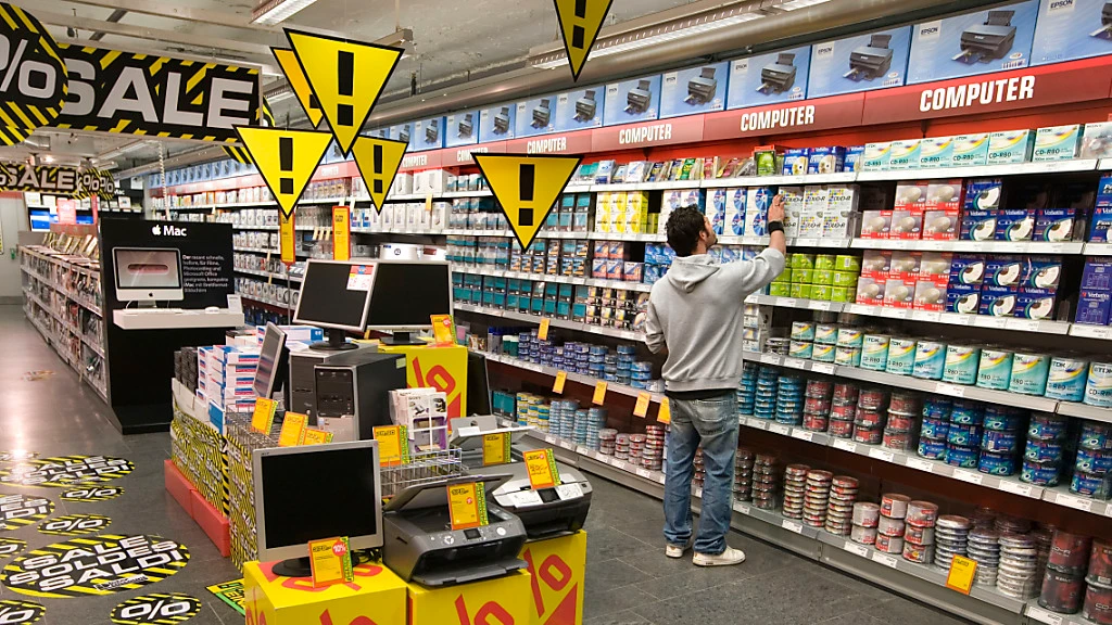 Schweizer Heimelektronikmarkt schrumpft, © Keystone / SDA / Symbolbild Schweizer Heimelektronikmarkt schrumpft, © Keystone / SDA / Symbolbild