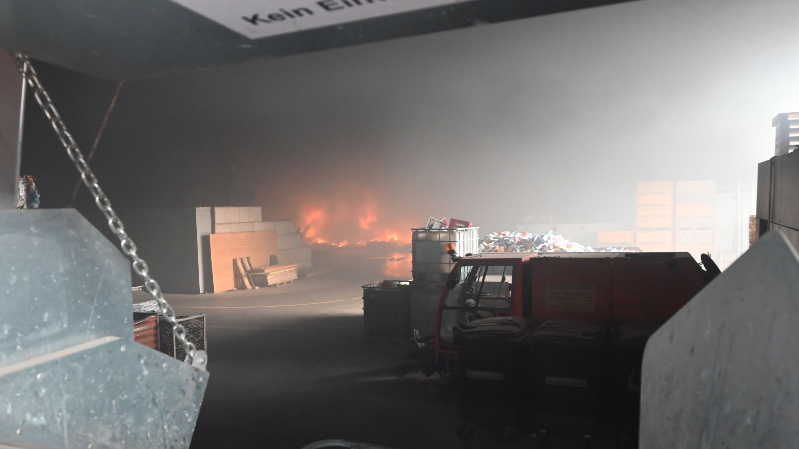 Brand in Recyclingbetrieb Altstätten, © Kantonspolizei St. Gallen