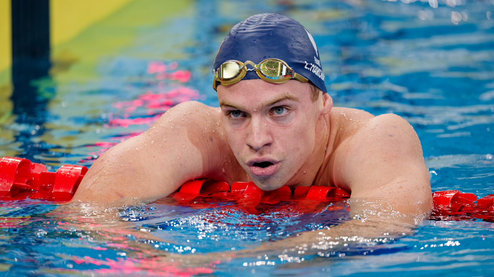 Schwimmer Marchand mit Weltrekord, © KEYSTONE / EPA ALEX PLAVEVSKI  