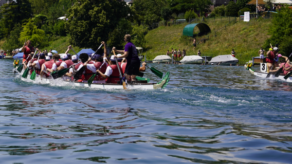 Drachenbootrennen: 80 Teams paddeln auf dem Rhein, © Radio Munot