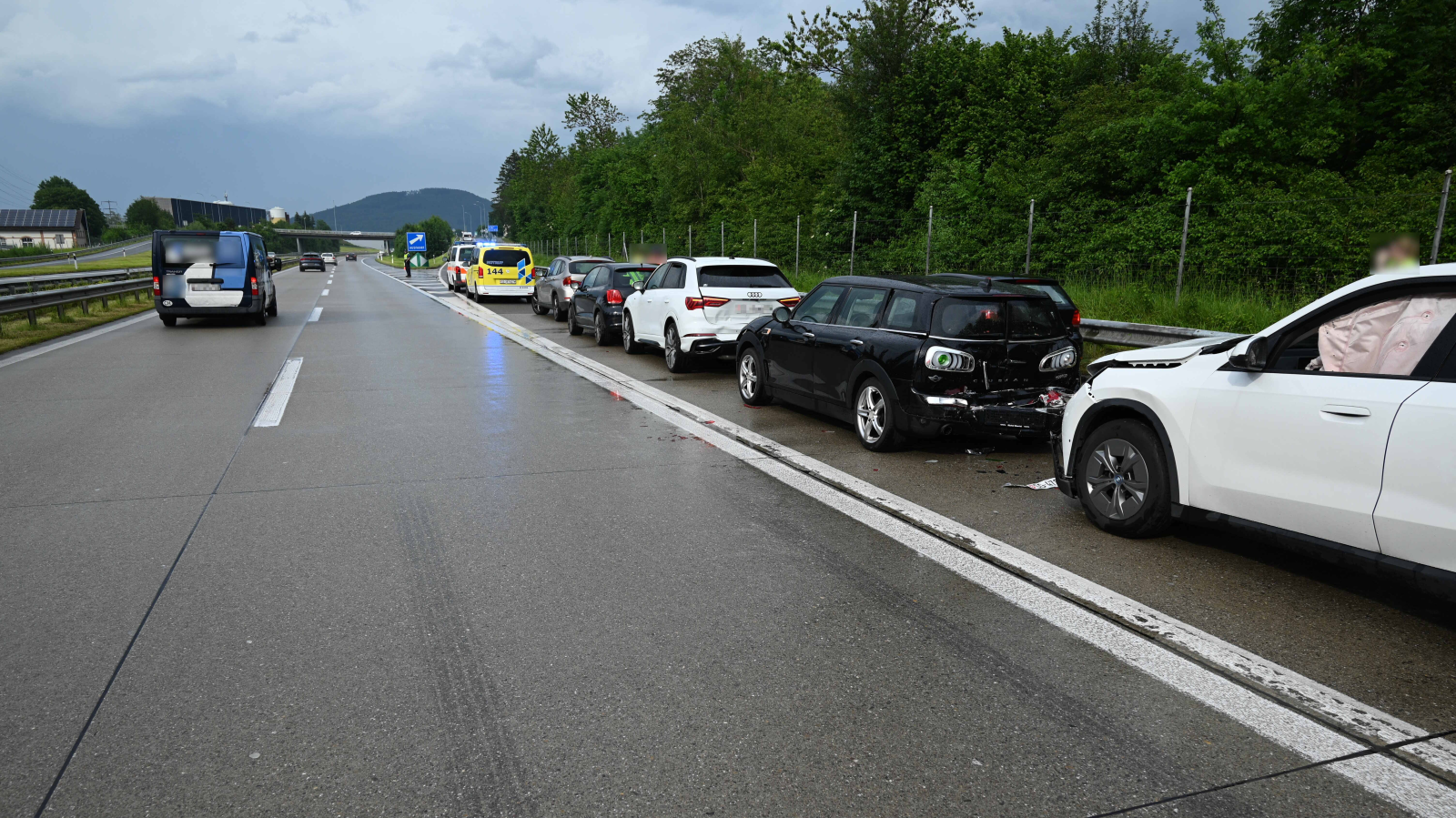 Auffahrunfall auf A13 in Oberriet, © Kantonspolizei St. Gallen