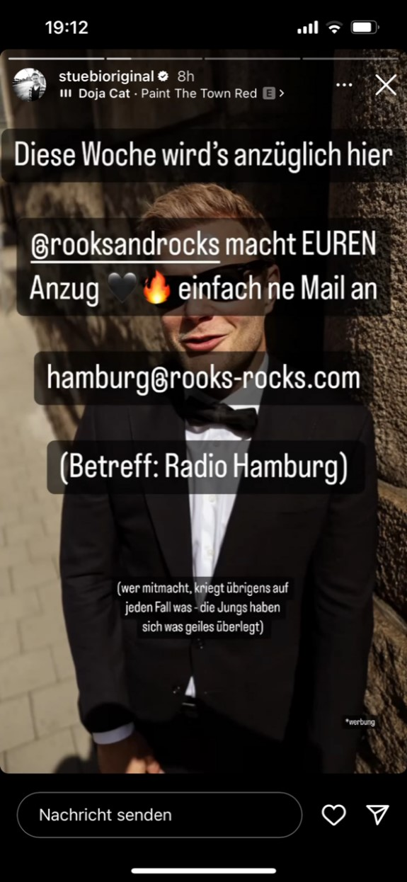 Instagram Story Bildschirmfoto, © stuebioriginal