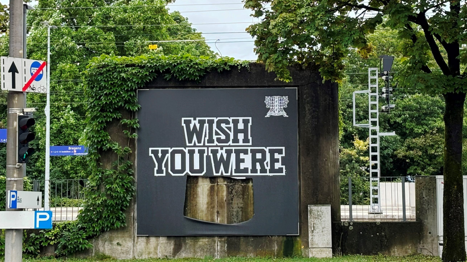 "Wish You Were Gay"-Billboards in Bregenz erneut zerstört, © Keystone/SDA