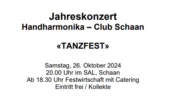 Jahreskonzert des Handharmonika - Club Schaan, © ZVG Jahreskonzert des Handharmonika - Club Schaan, © ZVG